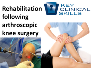 Cover for rehabilitation following arthroscopic knee surgery physiotherapy course