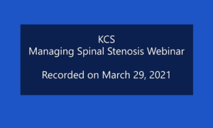 Cover for managing spinal stenosis physiotherapy webinar