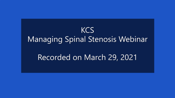 Cover for managing spinal stenosis physiotherapy webinar