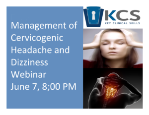 Cover for Management of Cervicogenic Headache and Dizziness physiotherapy Webinar