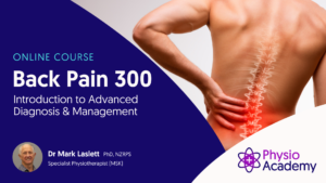 Cover for back pain 300 physiotherapy course