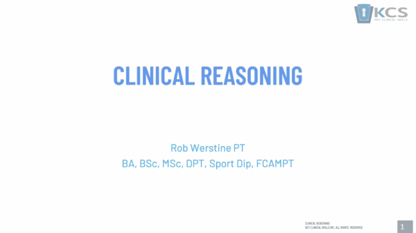 Cover for Clinical Reasoning Online physiotherapy course
